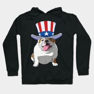 English Bulldog 4th of July Uncle Sam Hoodie